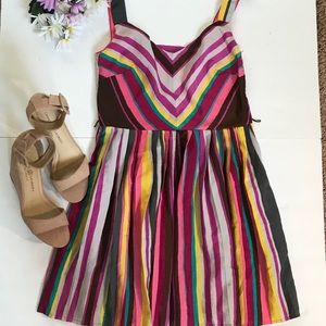 Multi colored striped dress